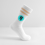 Qubic Logo (Original) - Tennissocken Premium - Weiß/Pfirsich