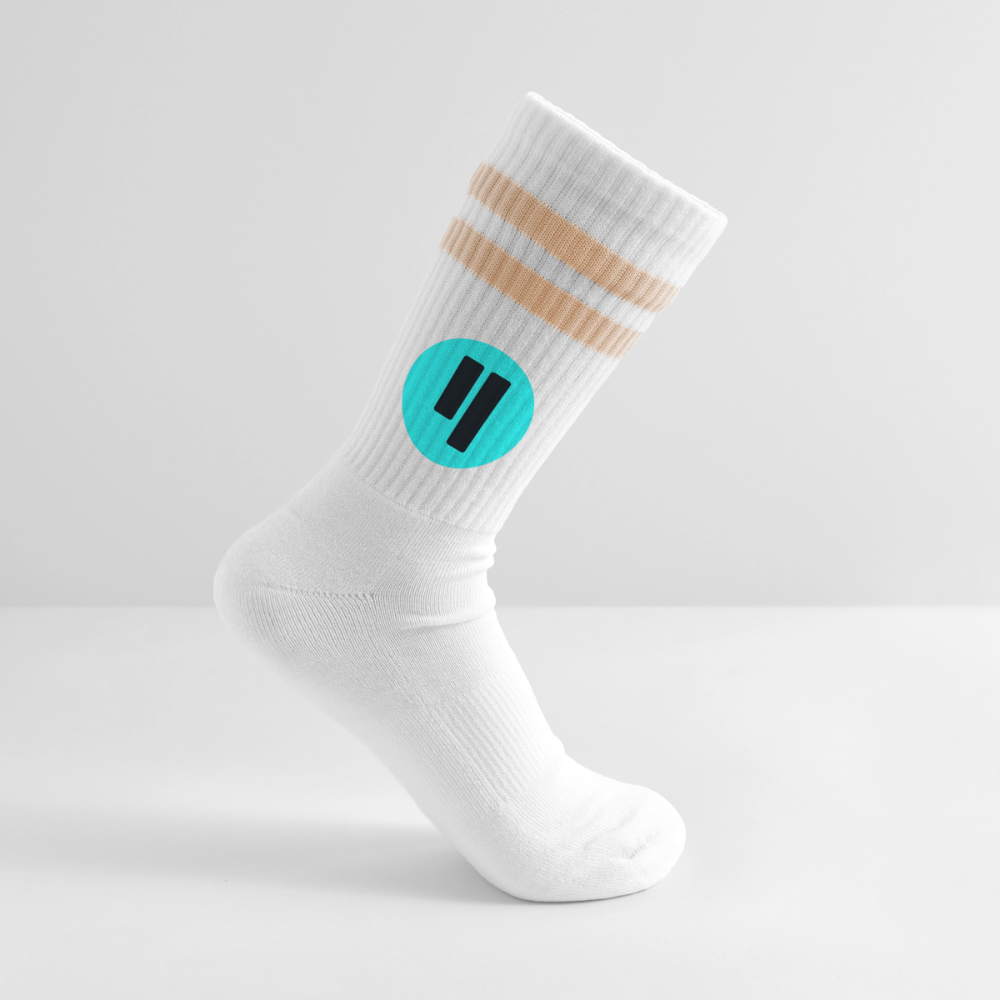 Qubic Logo (Original) - Tennissocken Premium - Weiß/Pfirsich