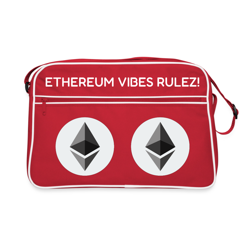 Ethereum Logo (Original) - Retro Tasche - Rot/Weiß