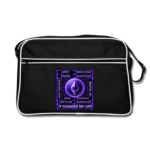 Ethereum Changed Life (Fan-Art) - Retro Tasche - Schwarz/Weiß