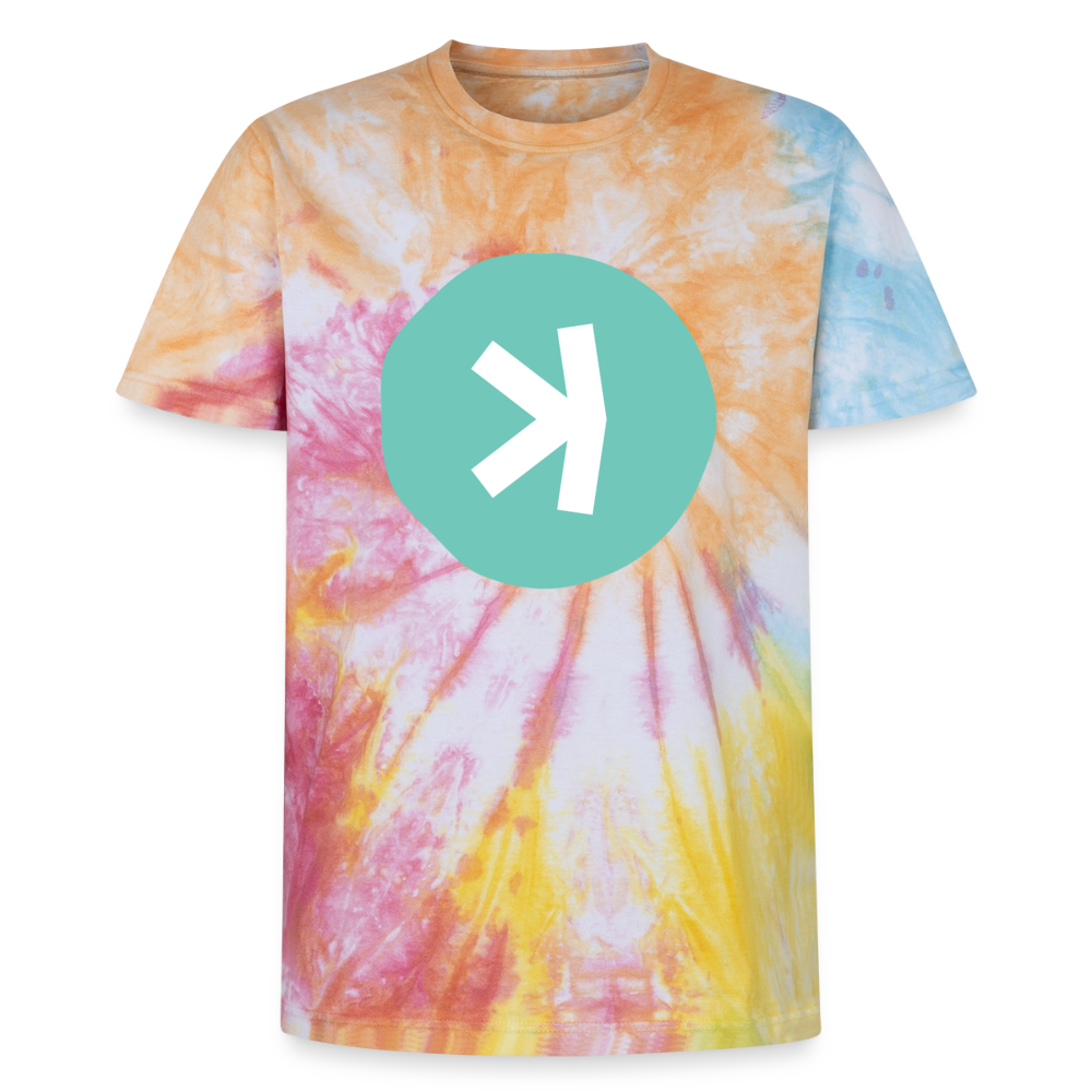 Kaspa Logo hell (Original) - Unisex T-Shirt Premium Tie Dye - Regenbogen-Spirale