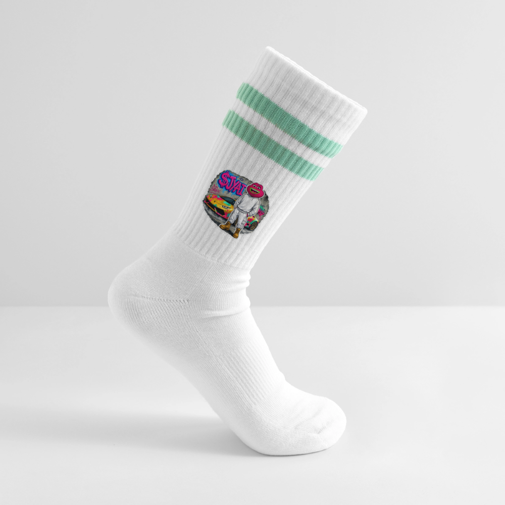 Jerry Streetart (Fan-Art) - Tennissocken Premium - Weiß/Mint