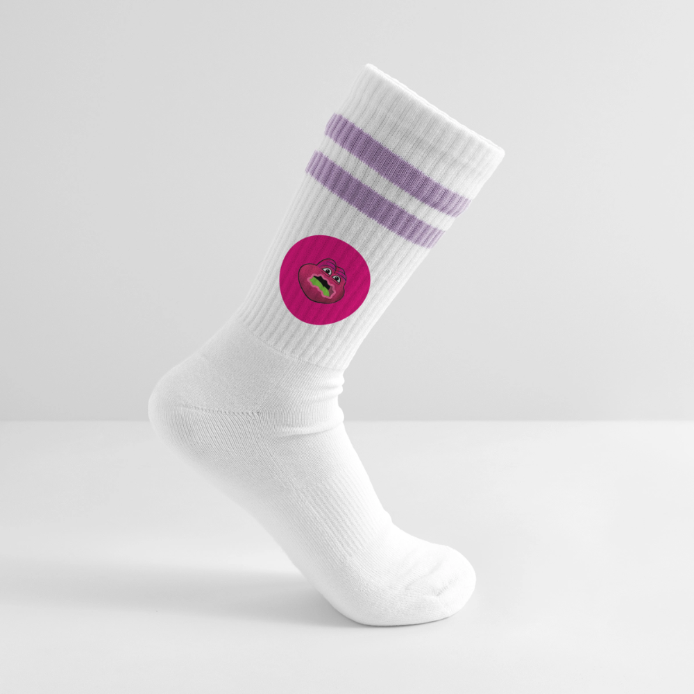 Jerry The Turtle Logo (Remix-Design) - Tennissocken Premium - Weiß/Flieder 
