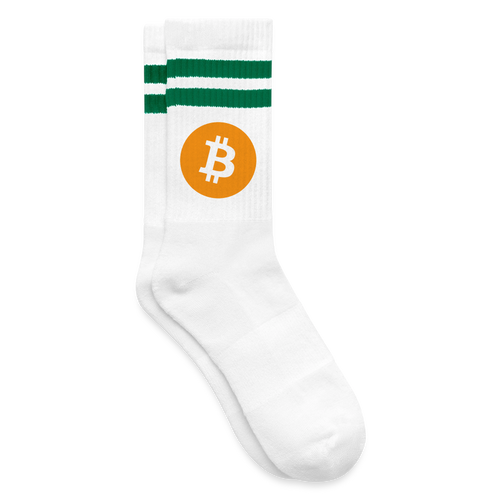 Bitcoin Logo (Original) - Tennissocken Premium - Weiß/Grün