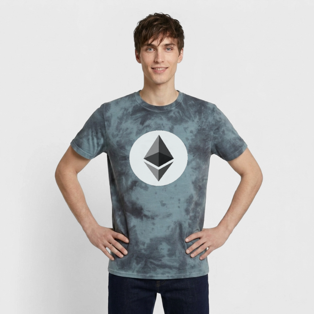 Ethereum Logo (Original) - Unisex T-Shirt Premium Tie Dye - Schwarz/Blau