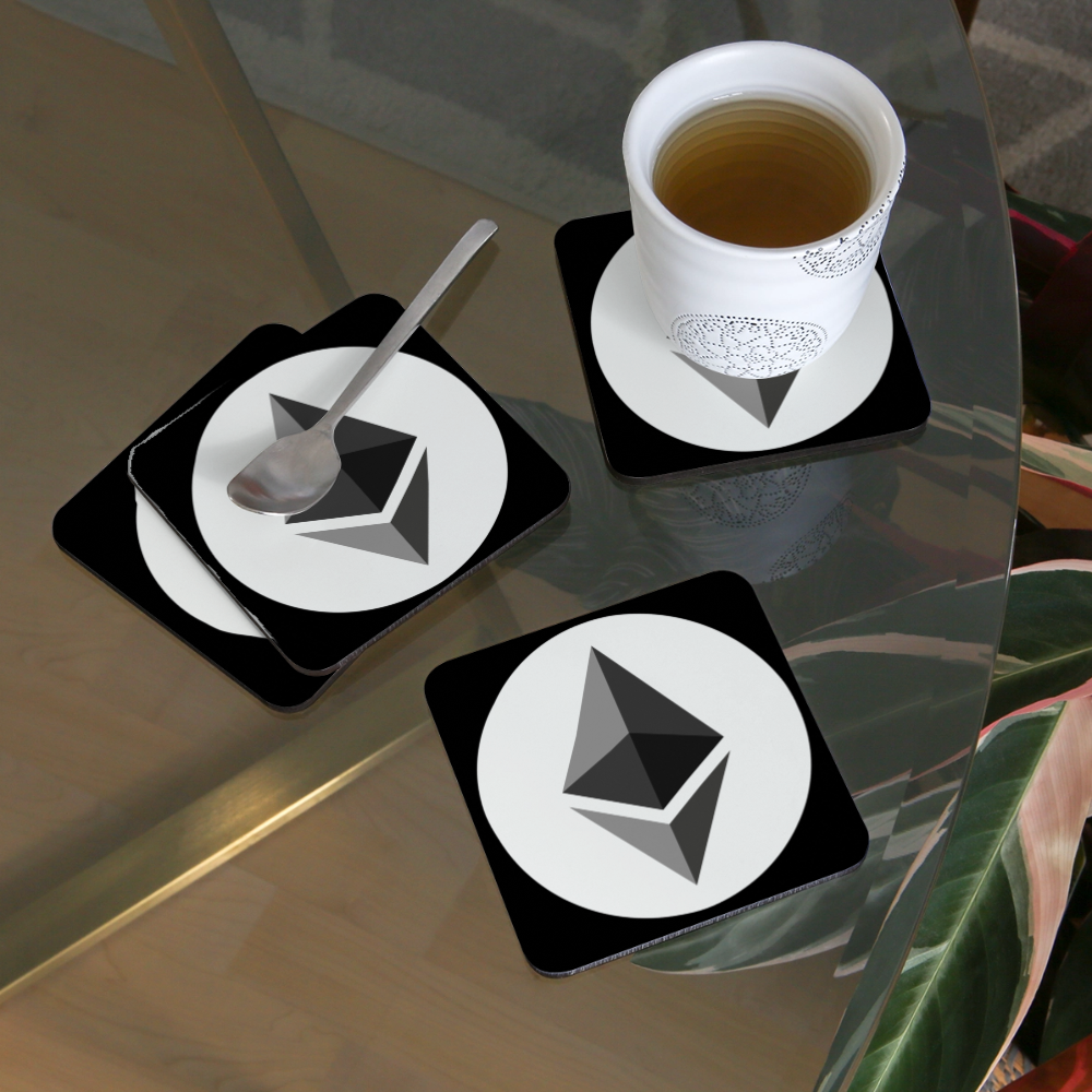 Ethereum Logo (Original) - Untersetzer (4er-Set) - Weiß