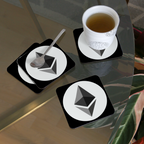 Ethereum Logo (Original) - Untersetzer (4er-Set) - Weiß