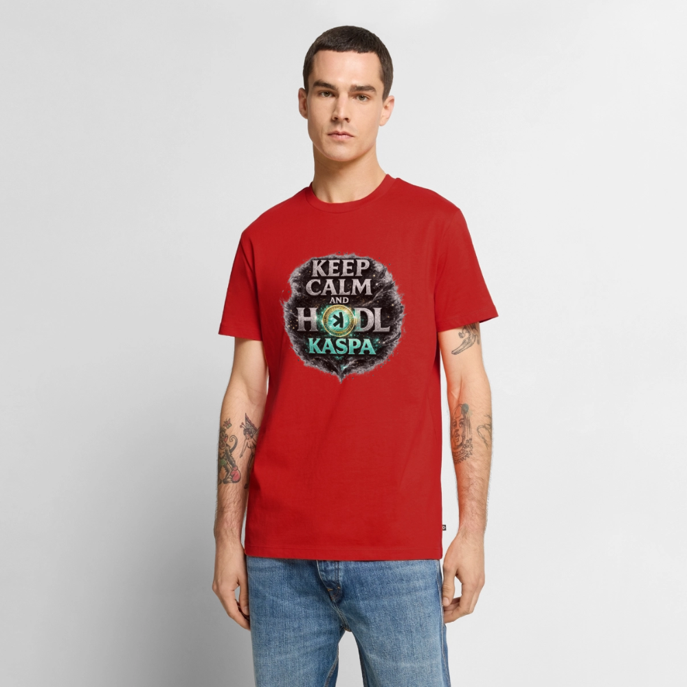 Keep Calm and Hodl Kaspa (Fan-Art) - Herren T-Shirt Premium - Rot