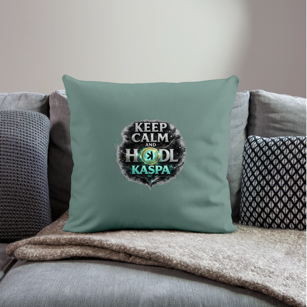 Keep Calm and Hodl Kaspa (Fan-Art) - Polster 44 x 44 cm - Tanngrün