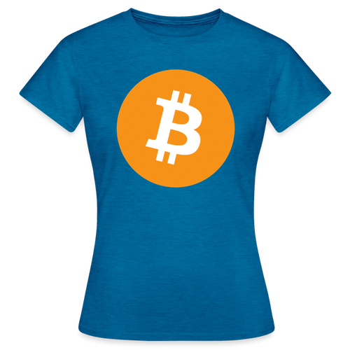 Bitcoin Logo (Original) - Damen T-Shirt - Antikblaues Saphir meliert