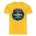 Keep Calm and Hodl Kaspa (Fan-Art) - Herren T-Shirt - Gelb