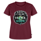 Keep Calm and Hodl Kaspa (Fan-Art) - Damen T-Shirt Premium - Burgunderrot