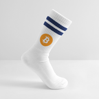 Bitcoin Logo (Original) - Tennissocken Premium - Weiß/Navy
