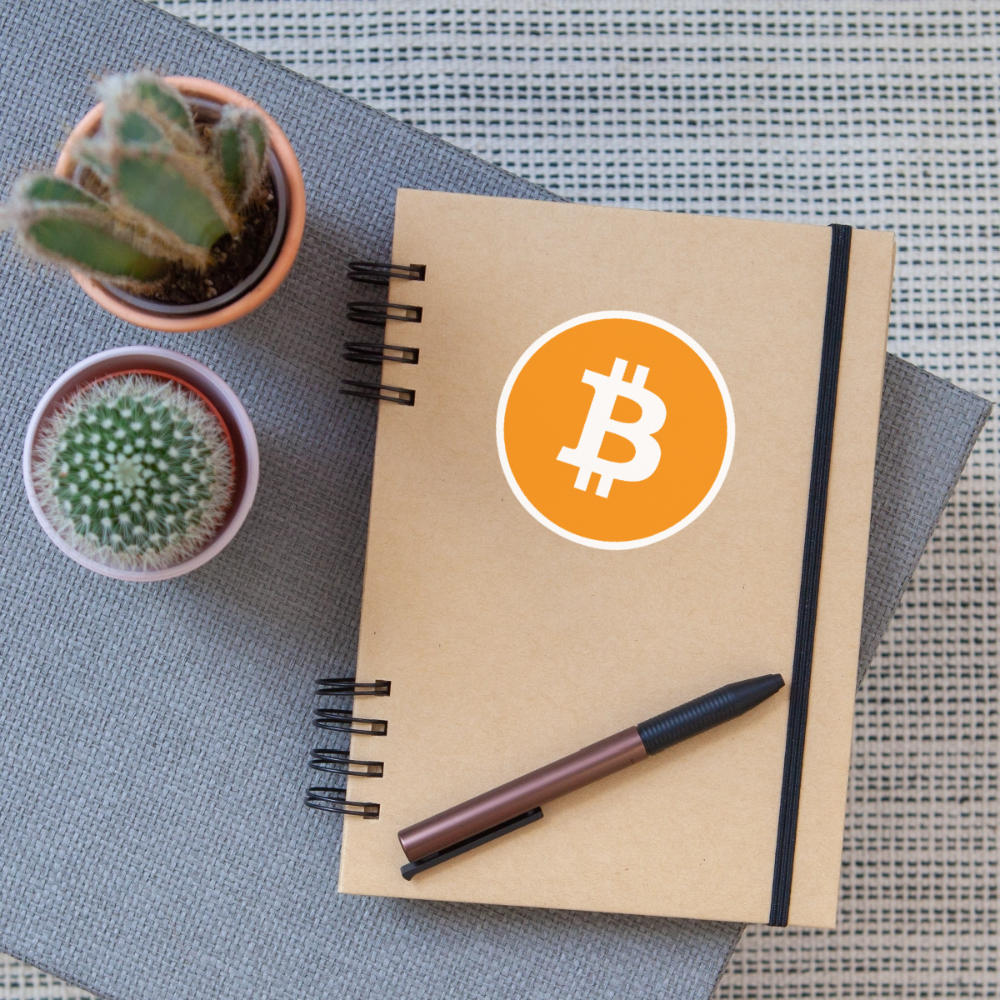 Bitcoin Logo (Original) - Sticker 10 x 10 cm - Weiß glänzend