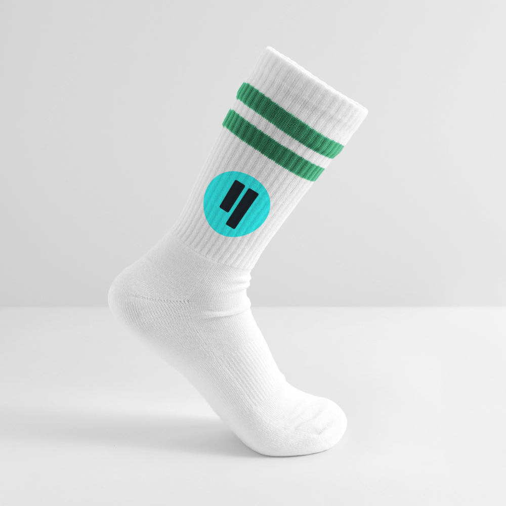 Qubic Logo (Original) - Tennissocken Premium - Weiß/Grün