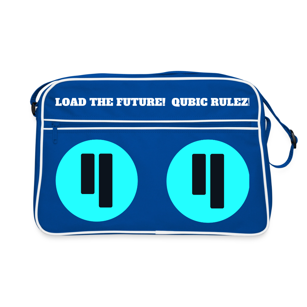 Qubic Rulez (Original) - Retro Tasche - Blau/Weiß