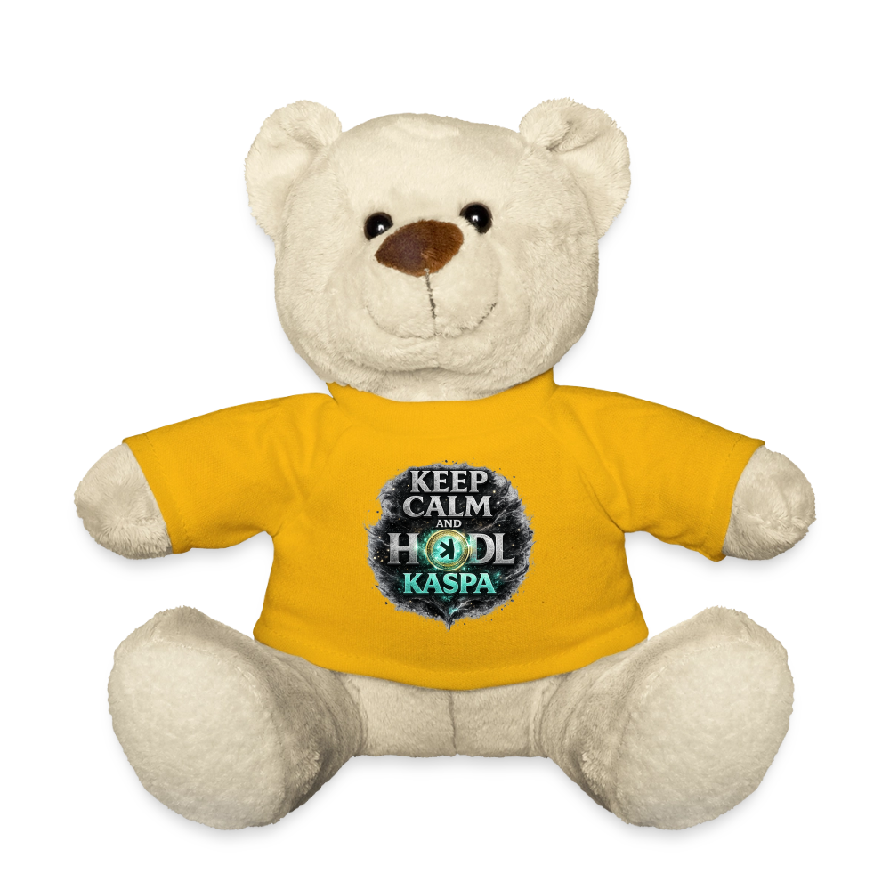 Keep Calm and Hodl Kaspa (Fan-Art) - Teddybär - Sonnengelb