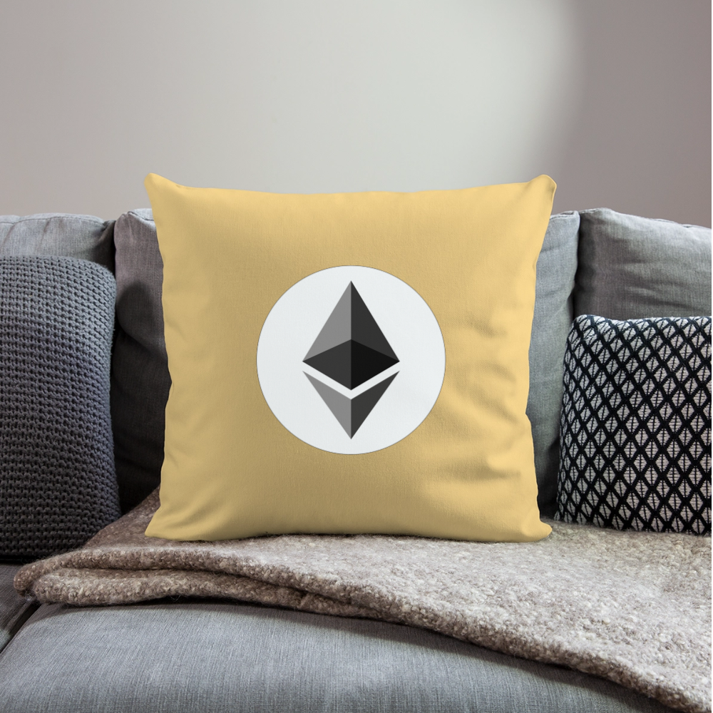 Ethereum Logo (Original) - Polster 44 x 44 cm - Hellgelb