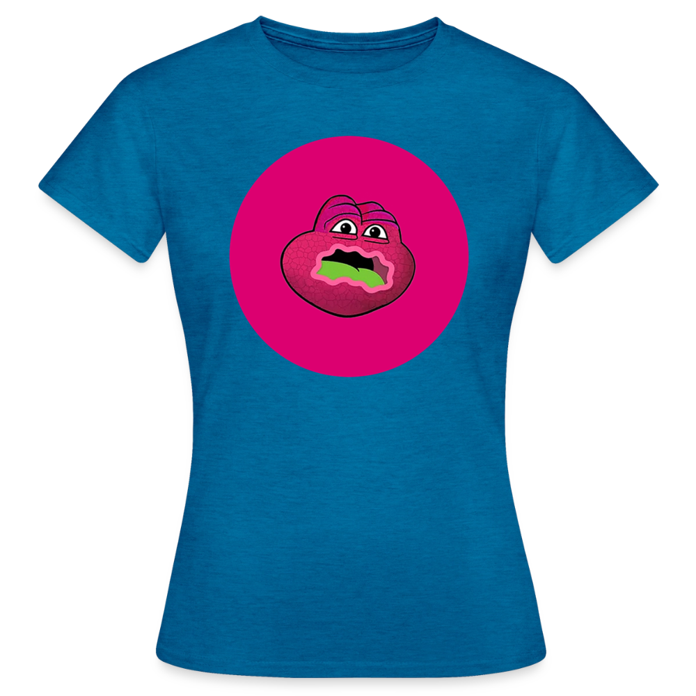 Jerry The Turtle Logo (Remix-Design) - Damen T-Shirt - Antikblaues Saphir meliert