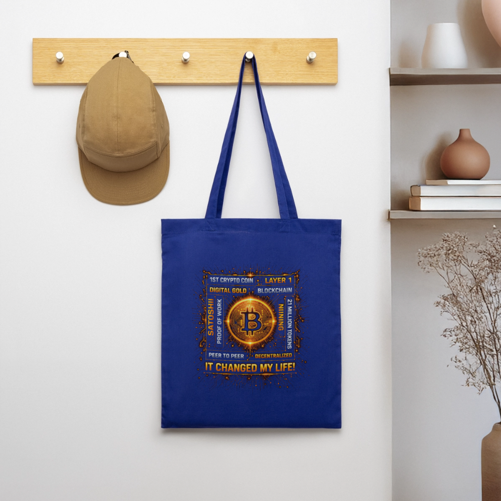 Bitcoin Changed Life (Fan-Art) - Stofftasche - Royalblau