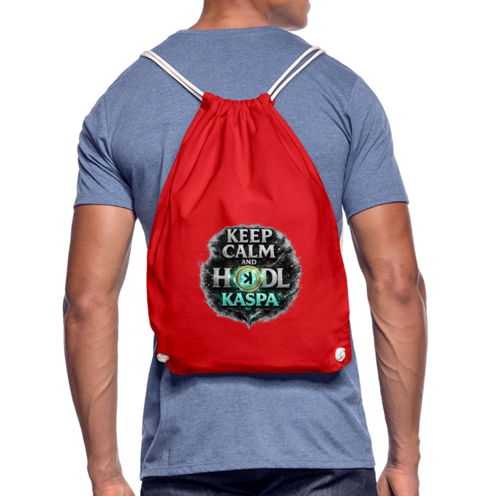 Keep Calm and Hodl Kaspa (Fan-Art) - Turnbeutel - Rot
