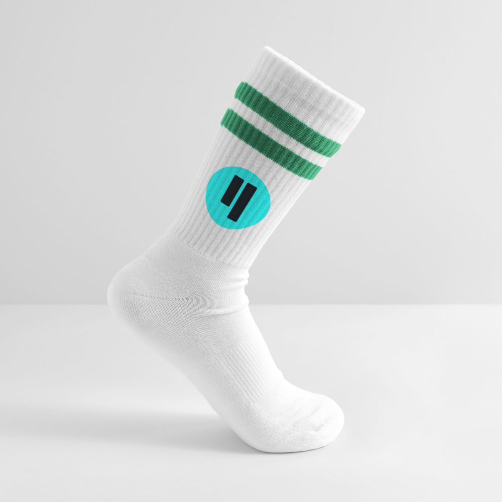 Qubic Logo (Original) - Tennissocken Premium - Weiß/Grün