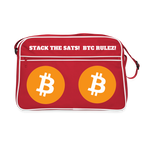 Bitcoin Rulez (Original) - Retro Tasche - Rot/Weiß