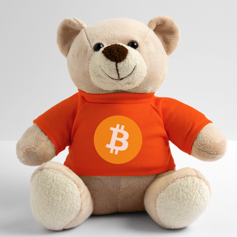 Bitcoin Logo (Original) - Teddybär - Goldorange