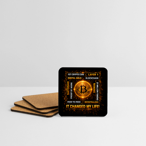 Bitcoin Changed Life (Fan-Art) - Untersetzer (4er-Set) - Weiß