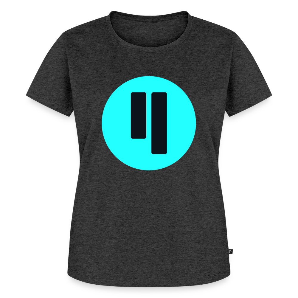 Qubic Logo (Original) - Damen T-Shirt Premium - Anthrazit meliert