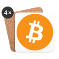 Bitcoin Logo (Original) - Untersetzer (4er-Set) - Weiß