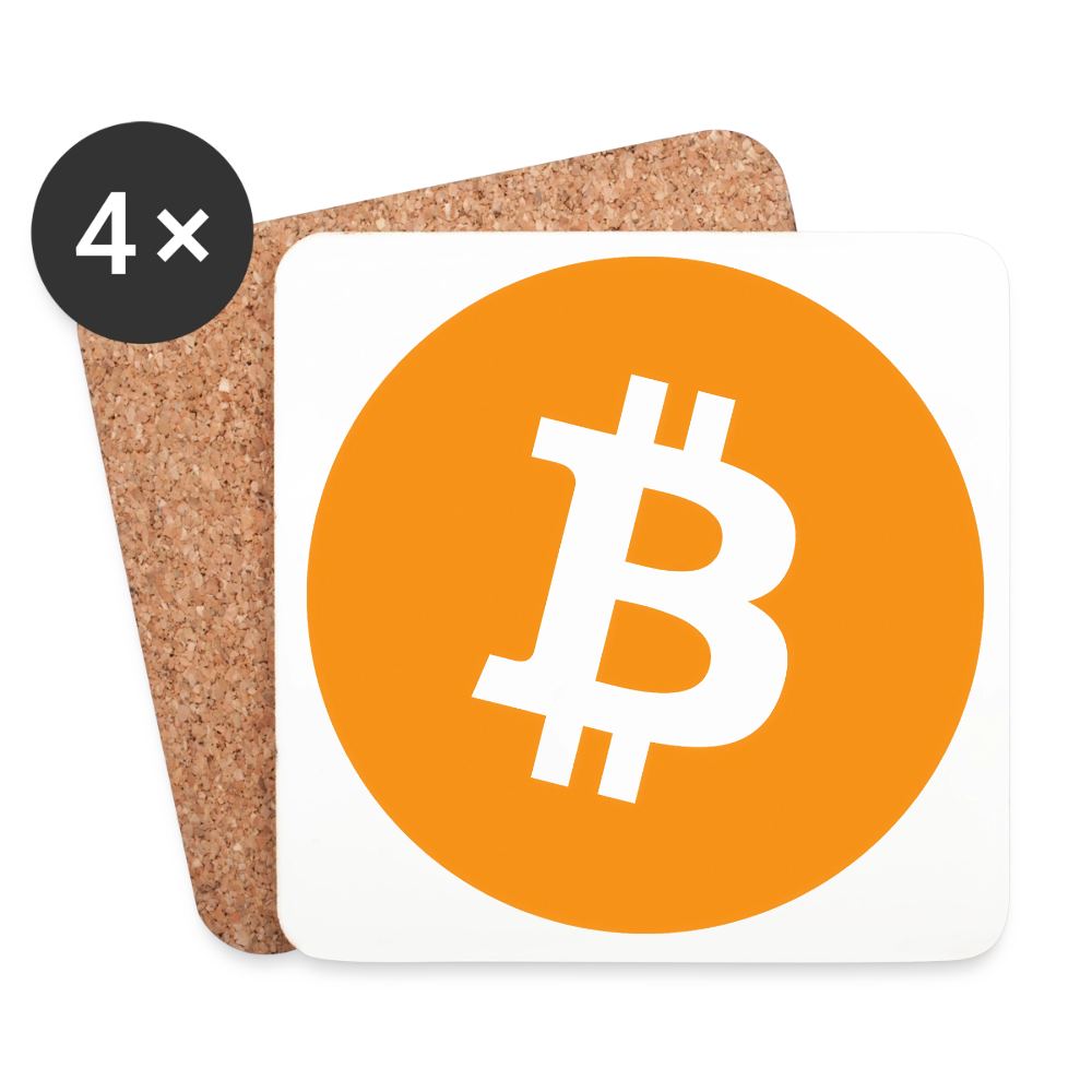 Bitcoin Logo (Original) - Untersetzer (4er-Set) - Weiß