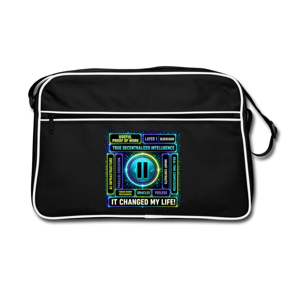 Qubic Changed Life (Fan-Art) - Retro Tasche - Schwarz/Weiß