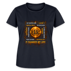 Bitcoin Changed Life (Fan-Art) - Damen T-Shirt Premium - Navy