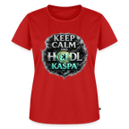 Keep Calm and Hodl Kaspa (Fan-Art) - Damen T-Shirt Premium - Rot