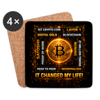 Bitcoin Changed Life (Fan-Art) - Untersetzer (4er-Set) - Weiß