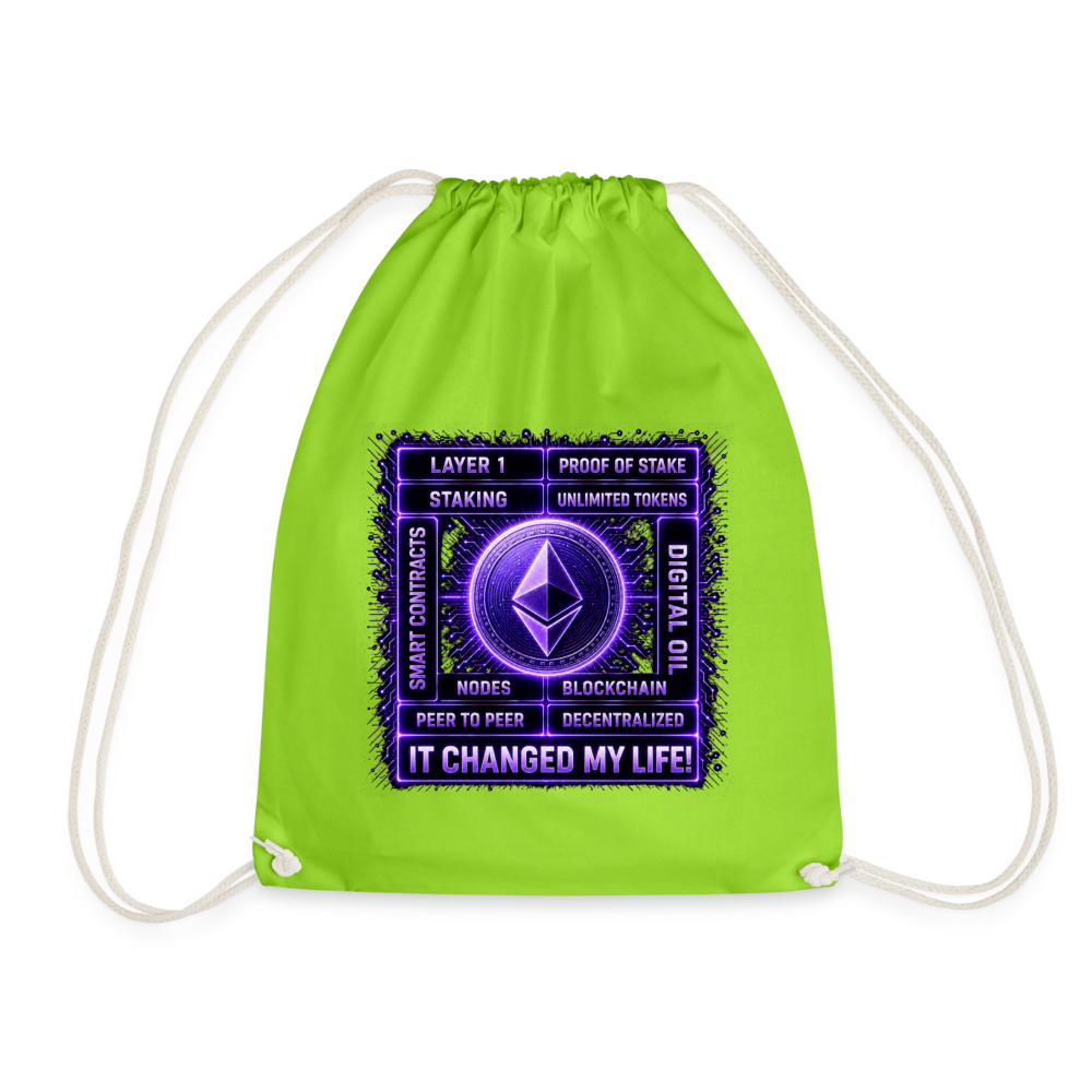 Ethereum Changed Life (Fan-Art) - Turnbeutel - Neongrün