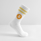 Bitcoin Logo (Original) - Tennissocken Premium - Weiß/Gelb