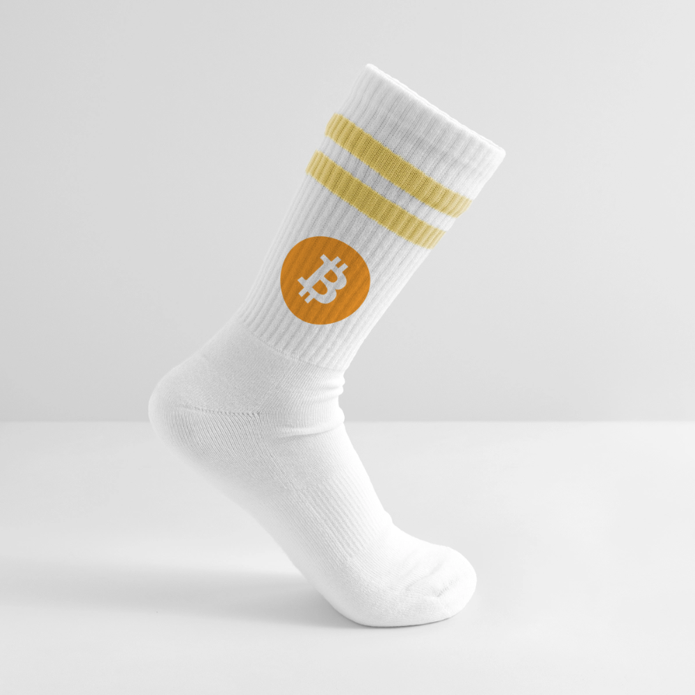 Bitcoin Logo (Original) - Tennissocken Premium - Weiß/Gelb