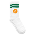Bitcoin Logo (Original) - Tennissocken Premium - Weiß/Grün