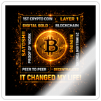 Bitcoin Changed Life (Fan-Art) - Sticker 10 x 10 cm - Weiß glänzend