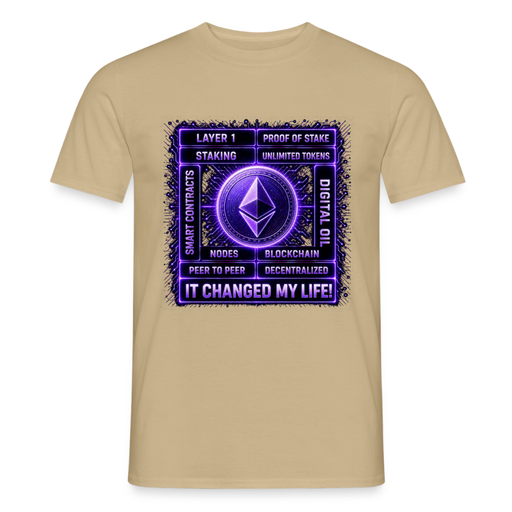Ethereum Changed Life (Fan-Art) - Herren T-Shirt - Sandbeige