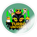 Turbo Universe (Fan-Art) - Sticker 10 x 10 cm - Weiß glänzend