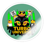Turbo Universe (Fan-Art) - Sticker 10 x 10 cm - Weiß glänzend