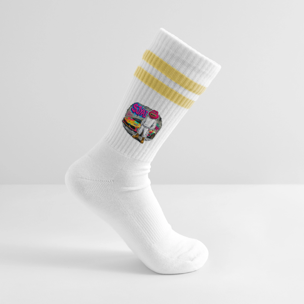 Jerry Streetart (Fan-Art) - Tennissocken Premium - Weiß/Gelb