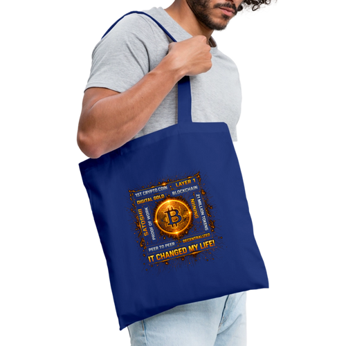 Bitcoin Changed Life (Fan-Art) - Stofftasche - Royalblau