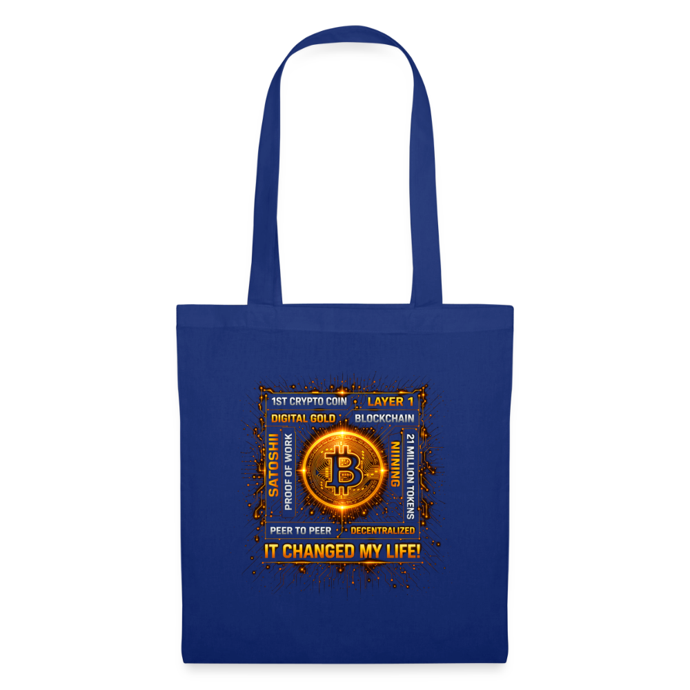 Bitcoin Changed Life (Fan-Art) - Stofftasche - Royalblau