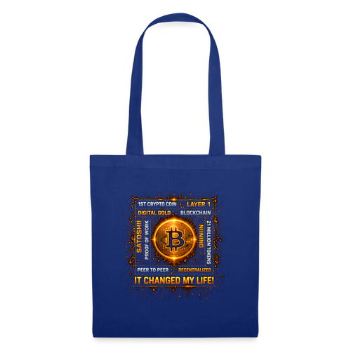 Bitcoin Changed Life (Fan-Art) - Stofftasche - Royalblau