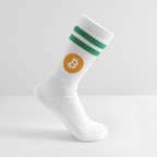 Bitcoin Logo (Original) - Tennissocken Premium - Weiß/Grün