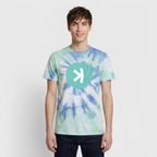 Kaspa Logo hell (Original) - Unisex T-Shirt Premium Tie Dye - Spiralblau